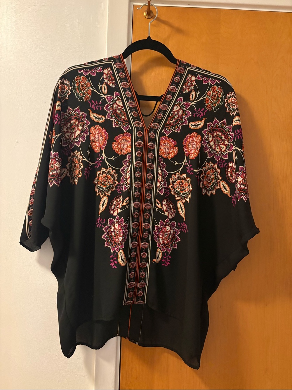 Rose & Olive Black Floral V-Neck Tunic